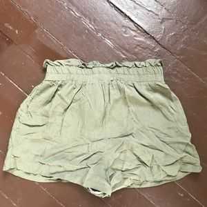 Flowing olive shorts